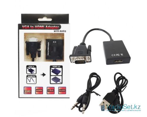 Адаптер конвертер VGA to HDMI AC001 Адаптер конвертер VGA to HDMI AC001